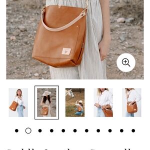 Leather Bucket Shoulder Bag - Tan